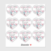 Wiedersehen-Vorlage für farbenfrohe Baumherzen Aufkleber (Blatt)