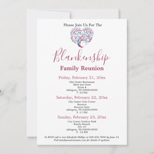 Wiedersehen-Vorlage für farbenfrohe Herz-Shaped Tr Einladung (Vorderseite)