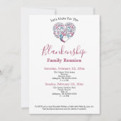 Wiedersehen-Vorlage für farbenfrohe Herzform-Baums Einladung (Vorderseite)