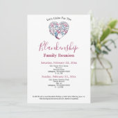 Wiedersehen-Vorlage für farbenfrohe Herzform-Baums Einladung (Stehend Vorderseite)