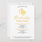 Wiedersehen-Vorlage für gelbe verknüpfte Herzklopf Einladung (Vorderseite)