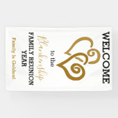 Wiedersehen-Vorlage für goldgebundene Herzen Banner (Horizontal)