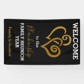 Wiedersehen-Vorlage für goldgebundene Herzen Banner (Horizontal)