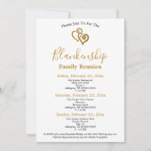 Wiedersehen-Vorlage für goldgebundene Herzen Einladung (Vorderseite)