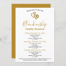 Wiedersehen-Vorlage für goldgebundene Herzen Einladung