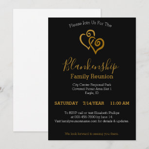 Wiedersehen-Vorlage für goldgebundene Herzen Einladung