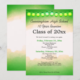 Wiedersehen-Vorlage für grüne Aquarellfarben Einladung