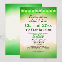 Wiedersehen-Vorlage für grüne Aquarellfarben Einladung