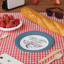 Wiedersehen-Vorlage für Herz-Shaped Tree Pappteller