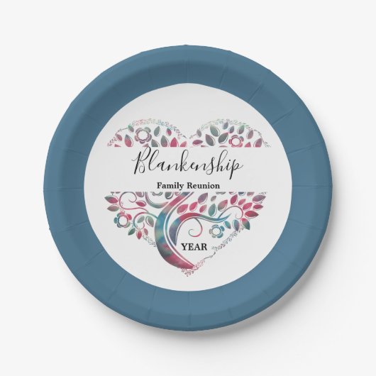 Wiedersehen-Vorlage für Herz-Shaped Tree Pappteller (Vorderseite)