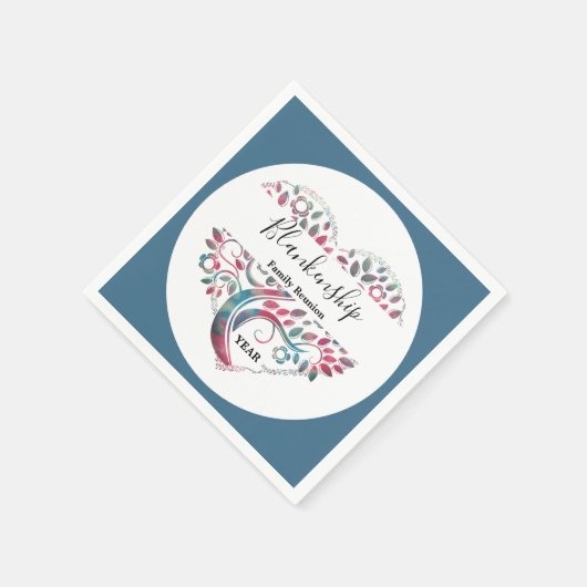 Wiedersehen-Vorlage für Herz-Shaped Tree Serviette (Ecke)