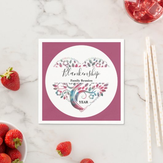 Wiedersehen-Vorlage für Herz-Shaped Tree Serviette (Beispiel)