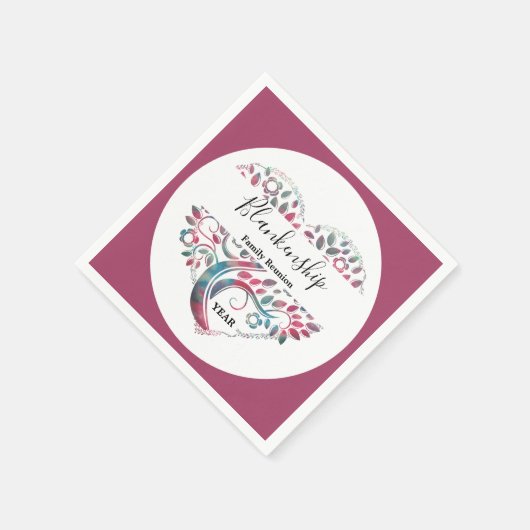 Wiedersehen-Vorlage für Herz-Shaped Tree Serviette (Ecke)