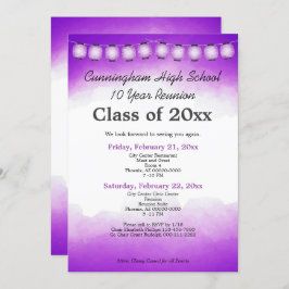 Wiedersehen-Vorlage für lila Aquarellfarben Einladung