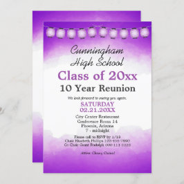 Wiedersehen-Vorlage für lila Aquarellfarben Einladung