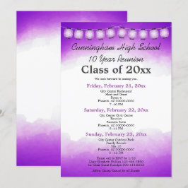 Wiedersehen-Vorlage für lila Aquarellfarben Einladung