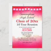 Wiedersehen-Vorlage für Red Watercolor High School Einladung (Vorderseite)