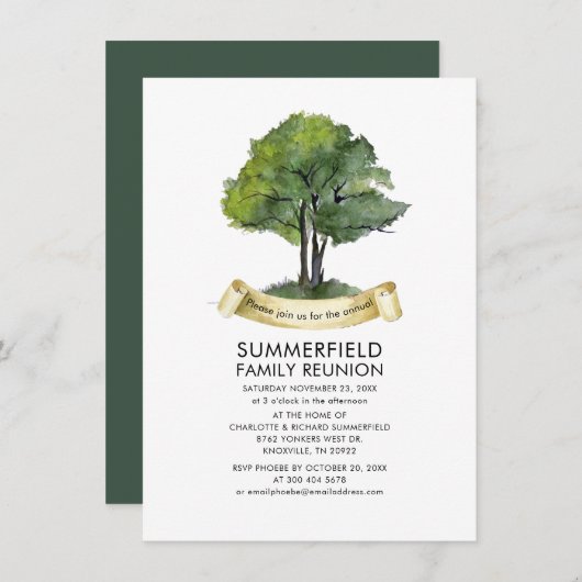 Wiedersehen Wasserfarben-Tree der Familie Moderne (Vorne/Hinten)