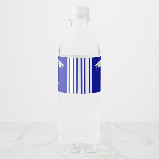 Wiedersehen Water Bottle Labels, blau und weiß Wasserflaschenetikett (Rückseite)