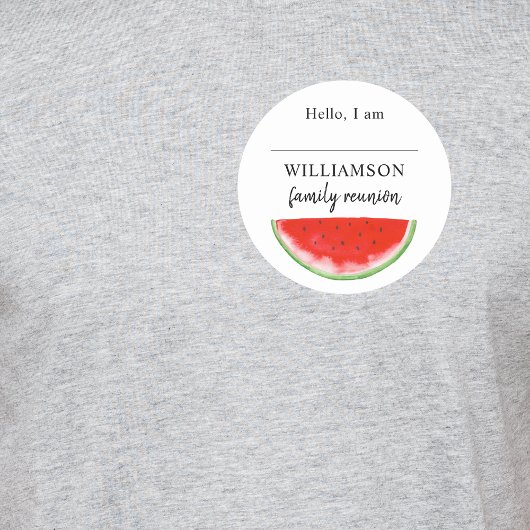 Wiedersehen Watermelon Name Tag Runder Aufkleber