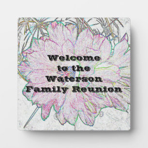 Wiedersehen Welcome Artistic Blumen Floral Fotoplatte