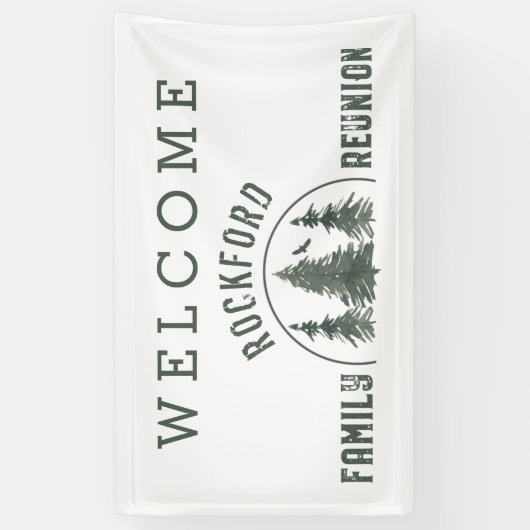 Wiedersehen Welcome Forest Trees Green Banner (Vertikal)