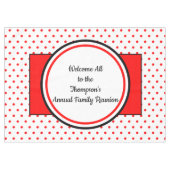 Wiedersehen White Red Polka Dots Tischdecke (Vorderseite (Horizontal))