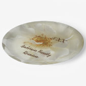 Wiedersehen White Rose Foto Blumenfloral Ansammlun Pappteller (Schrägansicht)