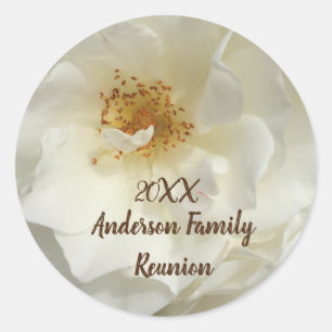 Wiedersehen White Rose Foto Blumenfloral Ansammlun Runder Aufkleber