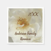 Wiedersehen White Rose Foto Blumenfloral Ansammlun Serviette (Vorderseite)