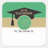 Wiedersehen! Wiedersehen name-Tag der benutzerdefi Quadratischer Aufkleber (Vorderseite)