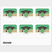 Wiedersehen! Wiedersehen name-Tag der benutzerdefi Quadratischer Aufkleber (Blatt)