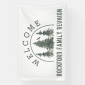 Wiedersehen Willkommen bei den grünen Pinienwälder Banner (Vertikal)