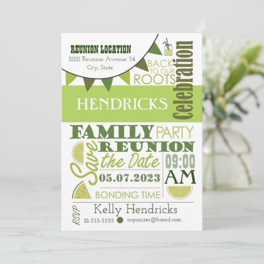 Wiedersehen Word Art Design Einladung (Stehend Vorderseite)