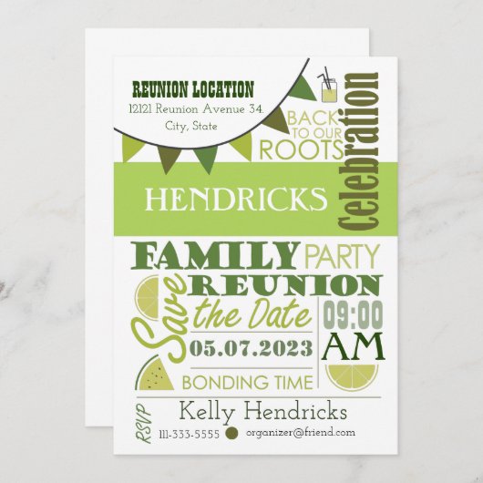 Wiedersehen Word Art Design Einladung (Vorne/Hinten)