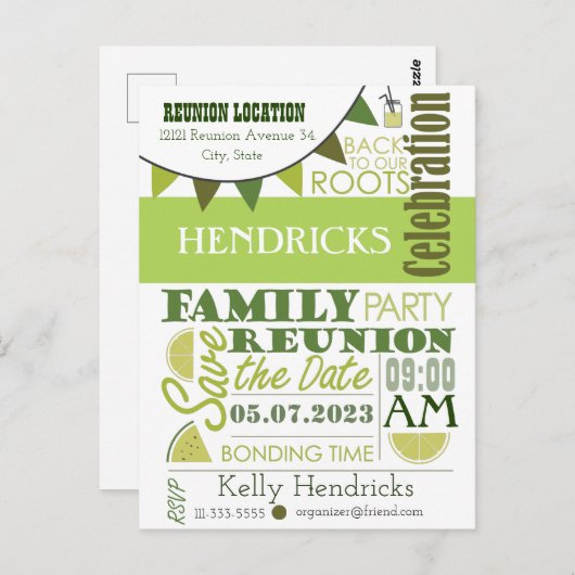 Wiedersehen Word Art Design I Postkarte (Vorne/Hinten)