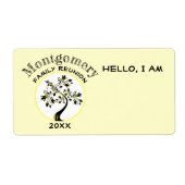 Wiedersehen Yellow Modern Tree Name Tag (Vorne)
