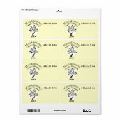 Wiedersehen Yellow Modern Tree Name Tag (Vorne)