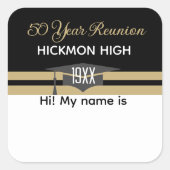 Wiedersehen-Zeit! 3" Namensmarkierung Quadratischer Aufkleber (Vorderseite)