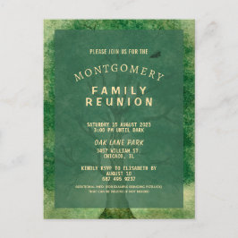 Wiedersehen zur der Vintagen Aquarellbaumfamilie Postkarte