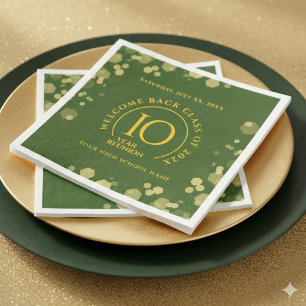 Wiedersehen zur Uni der Green & Gold School Serviette
