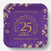 Wiedersehen zur Uni von lila- und Goldschulen Pappteller (Vorderseite)