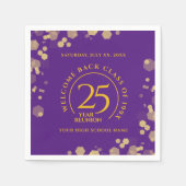 Wiedersehen zur Uni von lila- und Goldschulen Serviette (Vorderseite)