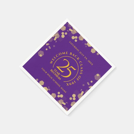 Wiedersehen zur Uni von lila- und Goldschulen Serviette (Ecke)