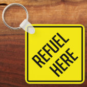 Wiedertanken hier Schlüsselanhänger auf dem Metall (Vorderseite)