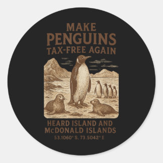 Wiederum Steuerfrei für Pinguin - Resist Penguins  Runder Aufkleber