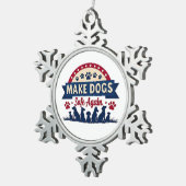 Wiederum Trump-Wahlen für Hunde Schneeflocken Zinn-Ornament (Rechts)