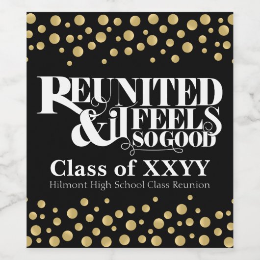 Wiedervereinigt und es fühlt sich so gut an Zitat Weinetikett (Einzelnes Label)