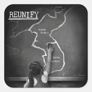 Wiedervereinigung - DMZ/38-Aufkleber Quadratischer Aufkleber