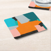 Wiedervereinigung Rechteckiger Pappuntersetzer (angewinkelt)